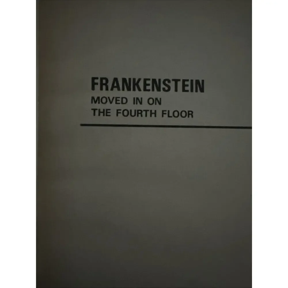 Frankenstein Moved in on the‎ Fourth Floor Elizabeth Levy, 1979 First Edition HC
